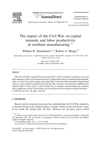 The impact of the Civil War on capital in southern manufacturing