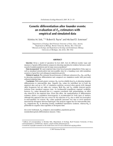 Genetic differentiation after founder events: F estimators with empirical and simulated data