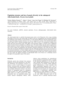 Population structure and loss of genetic diversity in the endangered