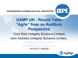 GAMP UK - Round Table “Agile” from an Auditors Perspective