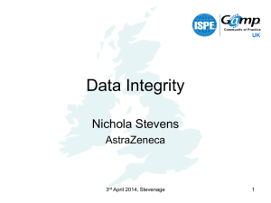 Data Integrity Nichola Stevens AstraZeneca 3