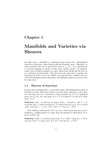 Manifolds and Varieties via Sheaves Chapter 1