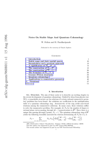 Notes On Stable Maps And Quantum Cohomology