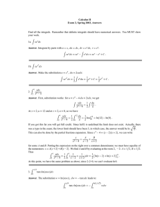 Calculus II Exam 2, Spring 2003, Answers