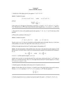 Calculus II Exam 4, Fall 2002, Answers Answer x