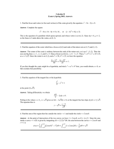 Calculus II Exam 4, Spring 2003, Answers Answer x