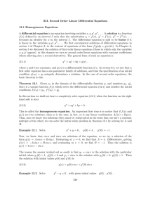XII. Second Order Linear Differential Equations 12.1 Homogeneous Equations