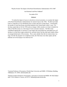 “Flip the Switch: The Impact of the Rural Electrification Administration... Carl Kitchens and Price Fishback