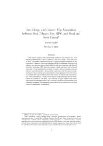Sex, Drugs, and Cancer: The Association Neck Cancer §