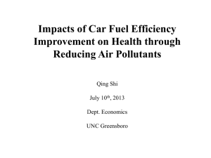 Impacts of Car Fuel Efficiency Improvement on Health through Reducing Air Pollutants