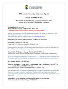 27th Annual Accounting Symposium Agenda Friday, December 4, 2015