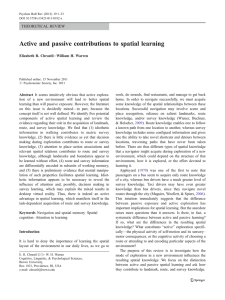 Active and passive contributions to spatial learning THEORETICAL REVIEW
