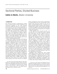Sectional Parties, Divided Business Cathie Jo Martin, Boston University