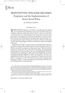 T REINVENTING WELFARE REGIMES Employers and the Implementation of Active Social Policy