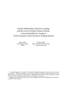 Capital Malleability, Emission Leakage and the Cost of Partial Climate Policies: