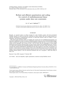 INTERNATIONAL JOURNAL OF ROBUST AND NONLINEAR CONTROL (in press)