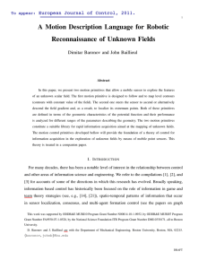 A Motion Description Language for Robotic Reconnaissance of Unknown Fields