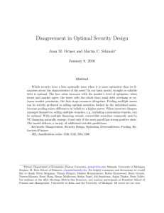 Disagreement in Optimal Security Design January 8, 2016