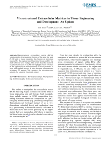 Microstructured Extracellular Matrices in Tissue Engineering and Development: An Update J T