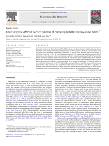 Effect of cyclic AMP on barrier function of human lymphatic... ☆ ⁎ Gavrielle M. Price, Kenneth M. Chrobak, Joe Tien