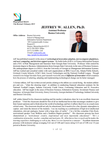 JEFFREY W. ALLEN, Ph.D.  Assistant Professor Boston University