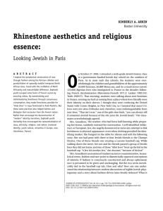 O Rhinestone aesthetics and religious essence: Looking Jewish in Paris