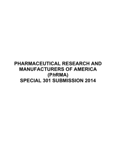 PHARMACEUTICAL RESEARCH AND MANUFACTURERS OF AMERICA h