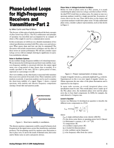 Phase-Locked Loops for High-Frequency