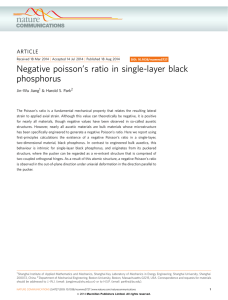 Negative poisson’s ratio in single-layer black phosphorus ARTICLE Jin-Wu Jiang