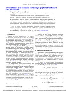 On the effective plate thickness of monolayer graphene from flexural