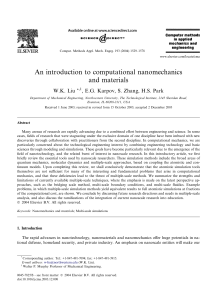 An introduction to computational nanomechanics and materials W.K. Liu