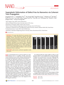Superplastic Deformation of Defect-Free Au Nanowires via Coherent Twin Propagation
