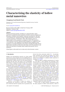 Characterizing the elasticity of hollow metal nanowires