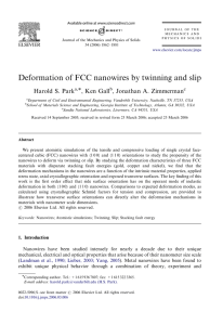 Deformation of FCC nanowires by twinning and slip ARTICLE IN PRESS