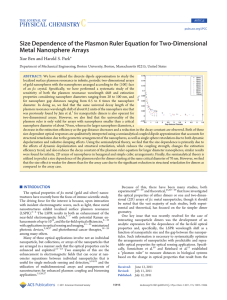 Size Dependence of the Plasmon Ruler Equation for Two-Dimensional ’ INTRODUCTION