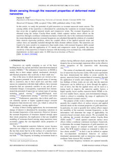 Strain sensing through the resonant properties of deformed metal nanowires