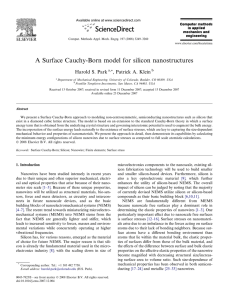 A Surface Cauchy-Born model for silicon nanostructures Harold S. Park