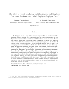 The Effect of Female Leadership on Establishment and Employee