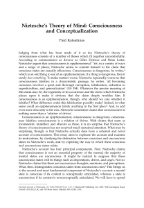 Nietzsche’s Theory of Mind: Consciousness and Conceptualization Paul Katsafanas