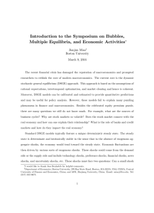 Introduction to the Symposium on Bubbles, Multiple Equilibria, and Economic Activities