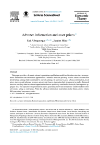 Advance information and asset prices ✩