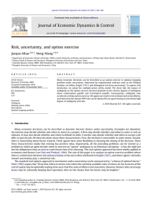 Journal of Economic Dynamics &amp; Control Risk, uncertainty, and option exercise