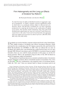 Contents Firm Heterogeneity and the Long-run Effects of Dividend Tax Reform