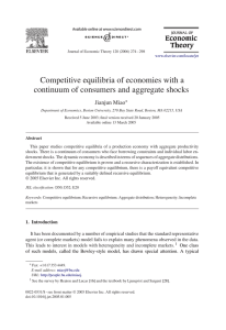 Competitive equilibria of economies with a Jianjun Miao ∗