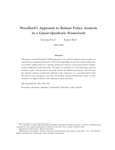 Woodford’s Approach to Robust Policy Analysis in a Linear-Quadratic Framework ∗ Hyosung Kwon
