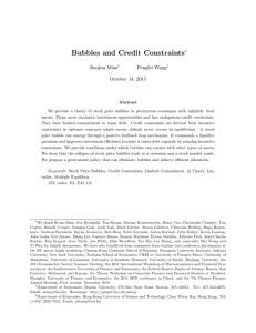 Bubbles and Credit Constraints Jianjun Miao Pengfei Wang October 14, 2015