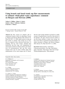 Using branch and basal trunk sap flow measurements