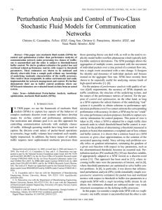 Perturbation Analysis and Control of Two-Class Stochastic Fluid Models for Communication Networks