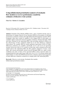 Using infinitesimal perturbation analysis of stochastic