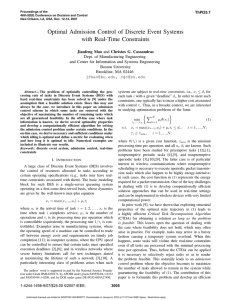 Optimal Admission Control of Discrete Event Systems with Real-Time Constraints